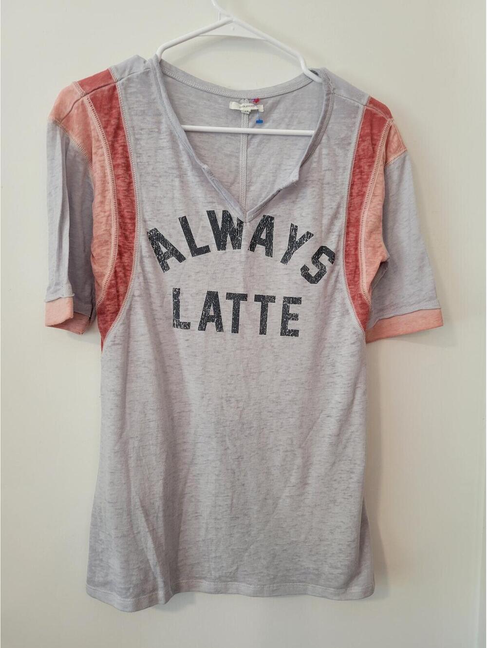 Maurices 'Always Latte' Graphic Tee Shirt, Size Large